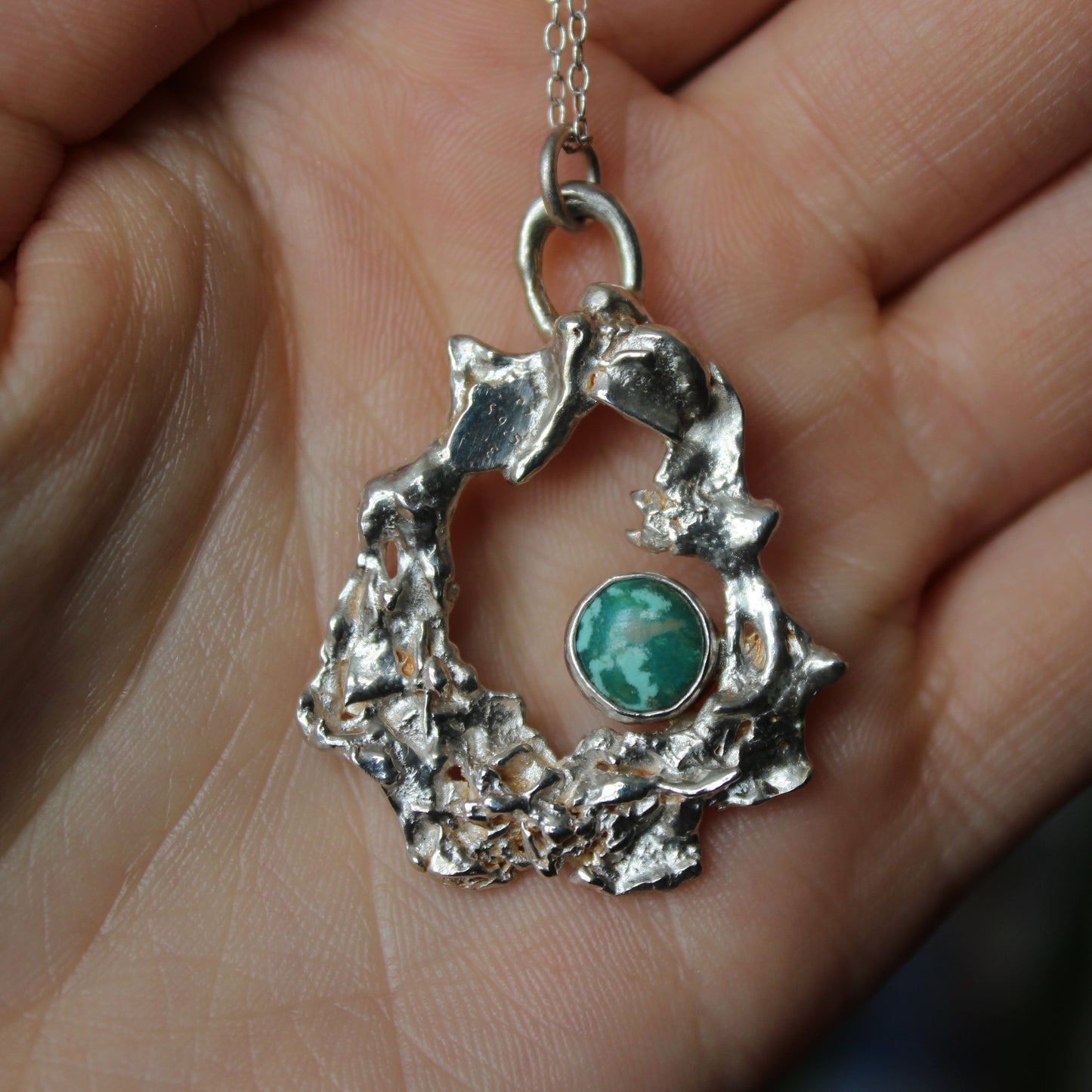 Turquoise organic style necklace