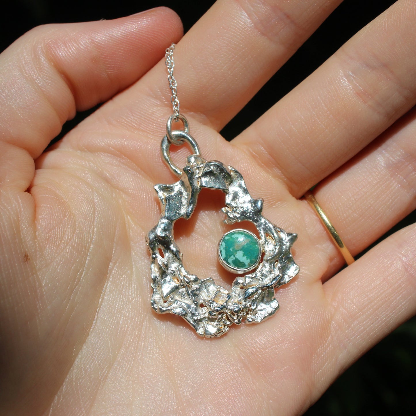 Turquoise organic style necklace
