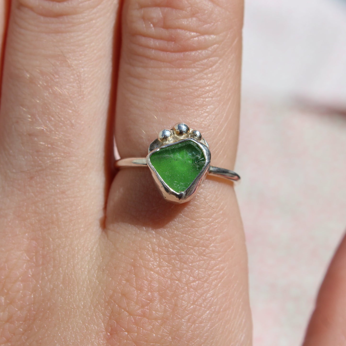 The evergreen seaglass ring
