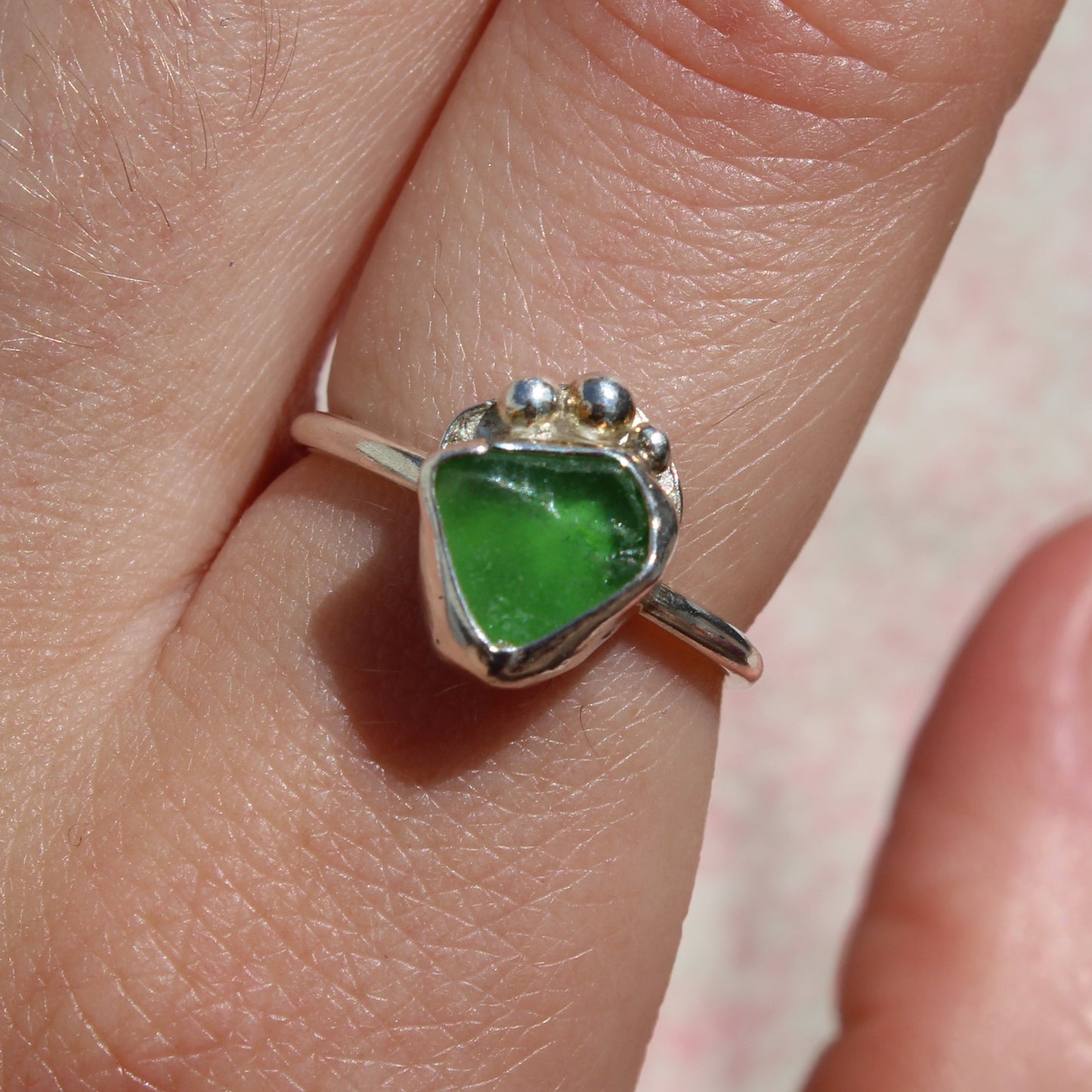 The evergreen seaglass ring