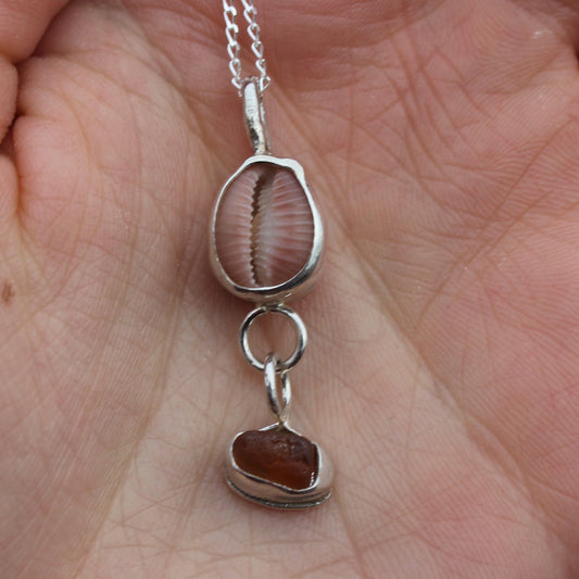 Sea worn: shell and seaglass necklace