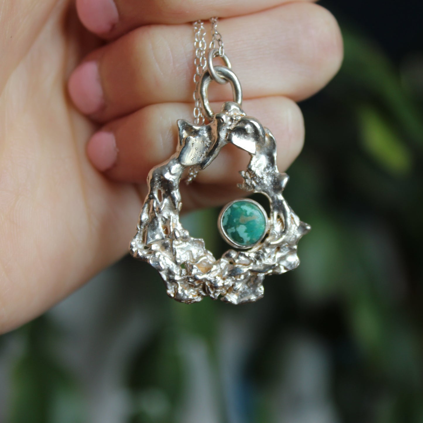 Turquoise organic style necklace